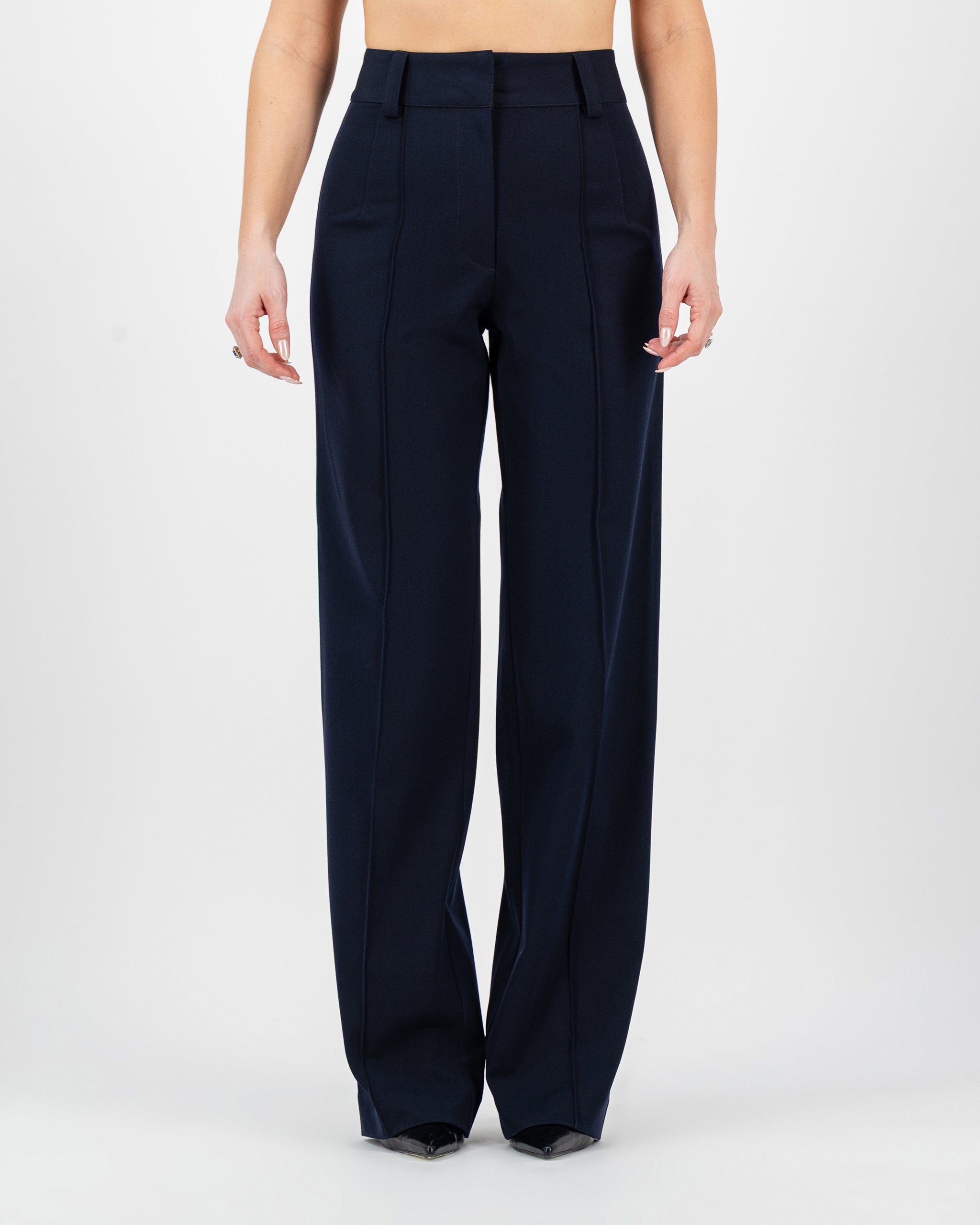 High Waisted Straight Trouser